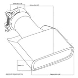 Exhaust Tip - 2.25 Inch Inlet to suit XA XB Ford Falcon (Rolled Edge - Angle Cut - 304 Stainless Steel)
