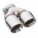Exhaust Tip - 2.5 Inch In - Dual 3.5" Out - 9" Long RHS (Y-Piece - Inner Cone - Stainless Steel)